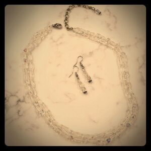 Sparkling Crystal Beaded Necklace Set